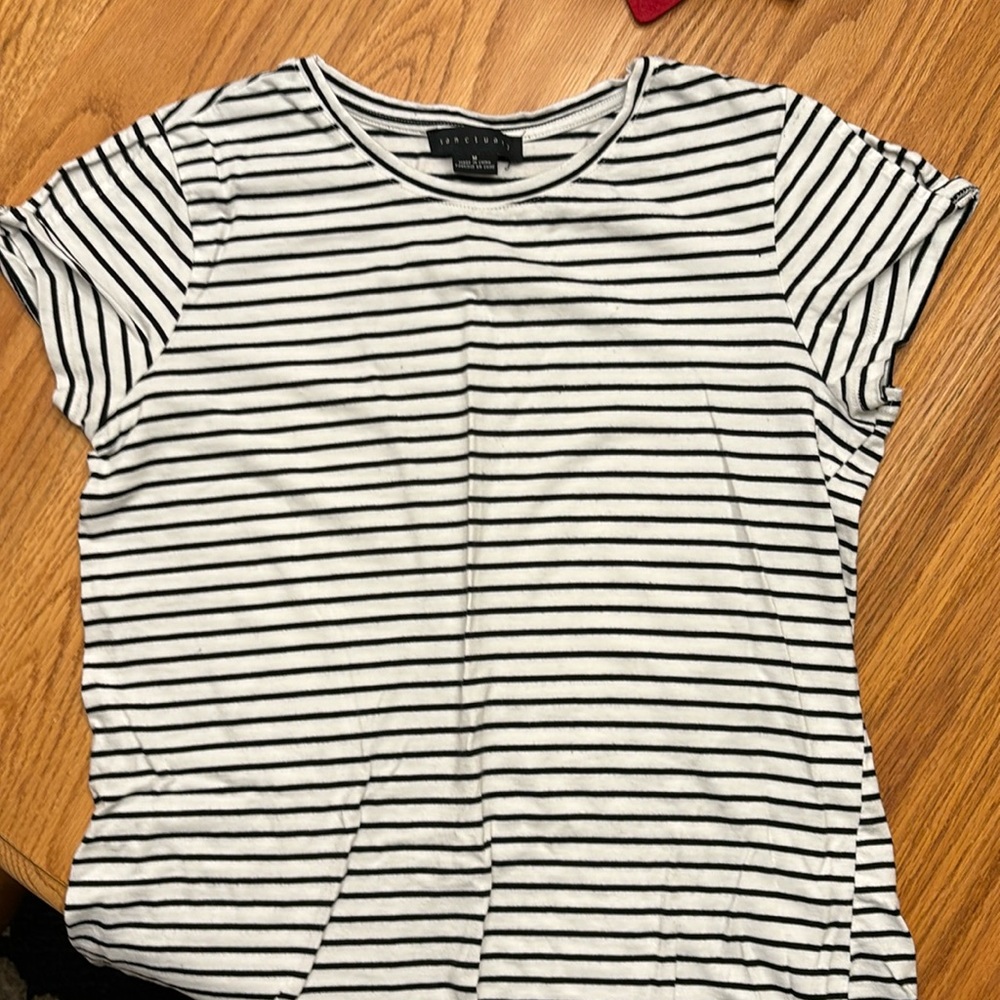 Sanctuary TShirt Dress- Black and White Stripes